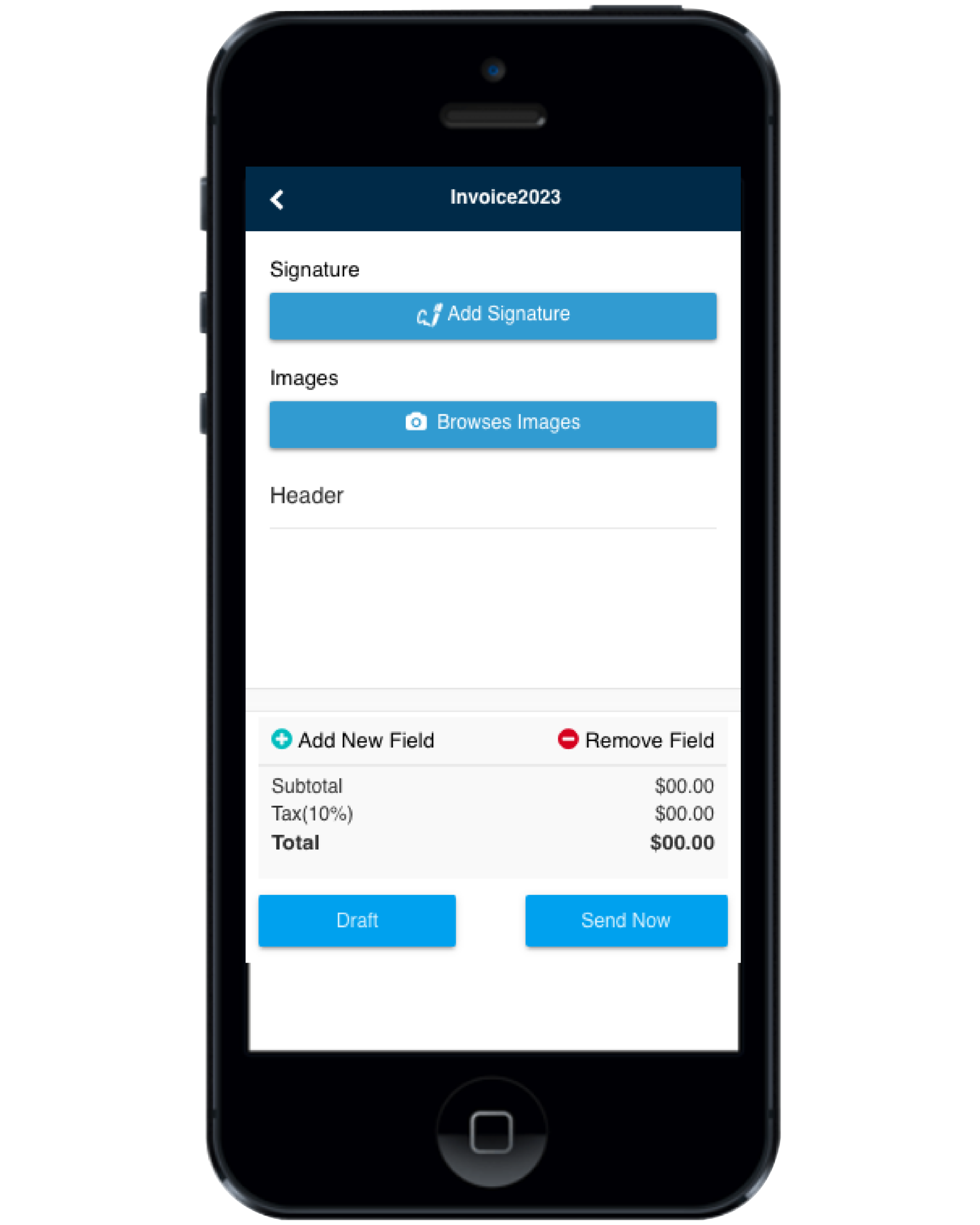 add a signature, image, and digital docket to your custom invoice book